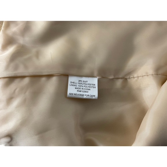 Nebiani Women's 18W Gold 2-Piece Dress Suit Formal Polka Dot STAIN ON FRONT - Picture 12 of 16